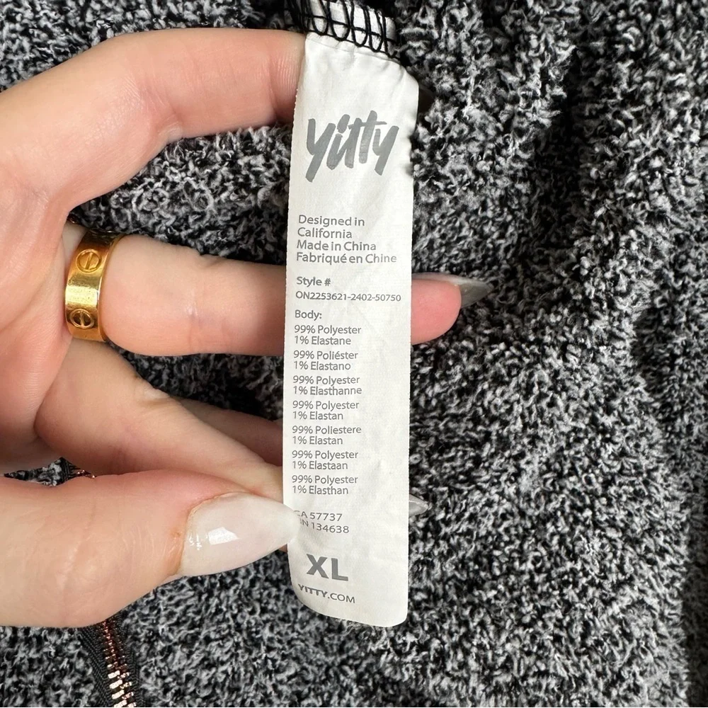 Yitty Pet Me Heart Pocket Onesie Gray Fuzzy Size XL
